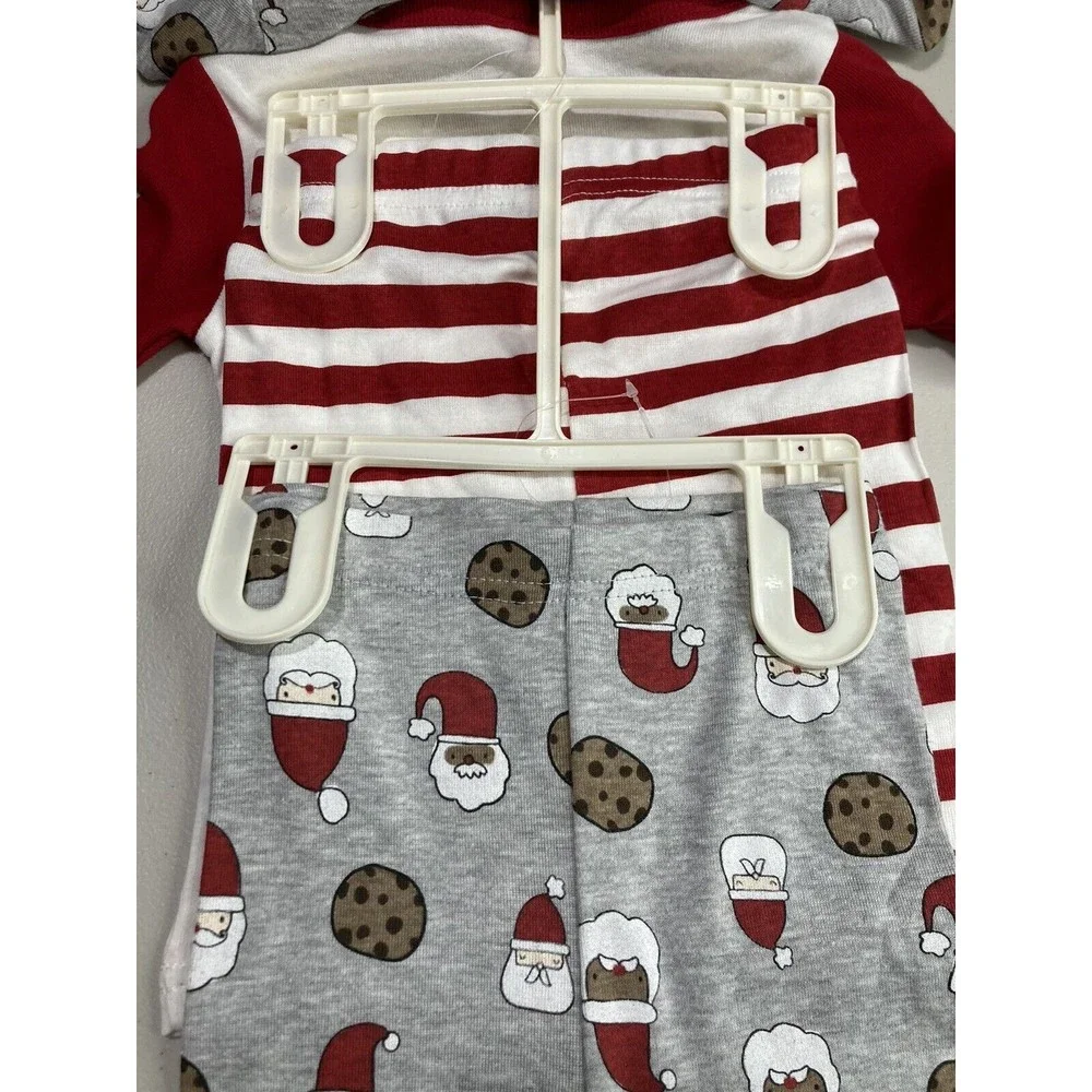 Chick Pea Santa Loves Cookies Christmas Pajamas (2 Sets, 4 piece) Size 24 Months